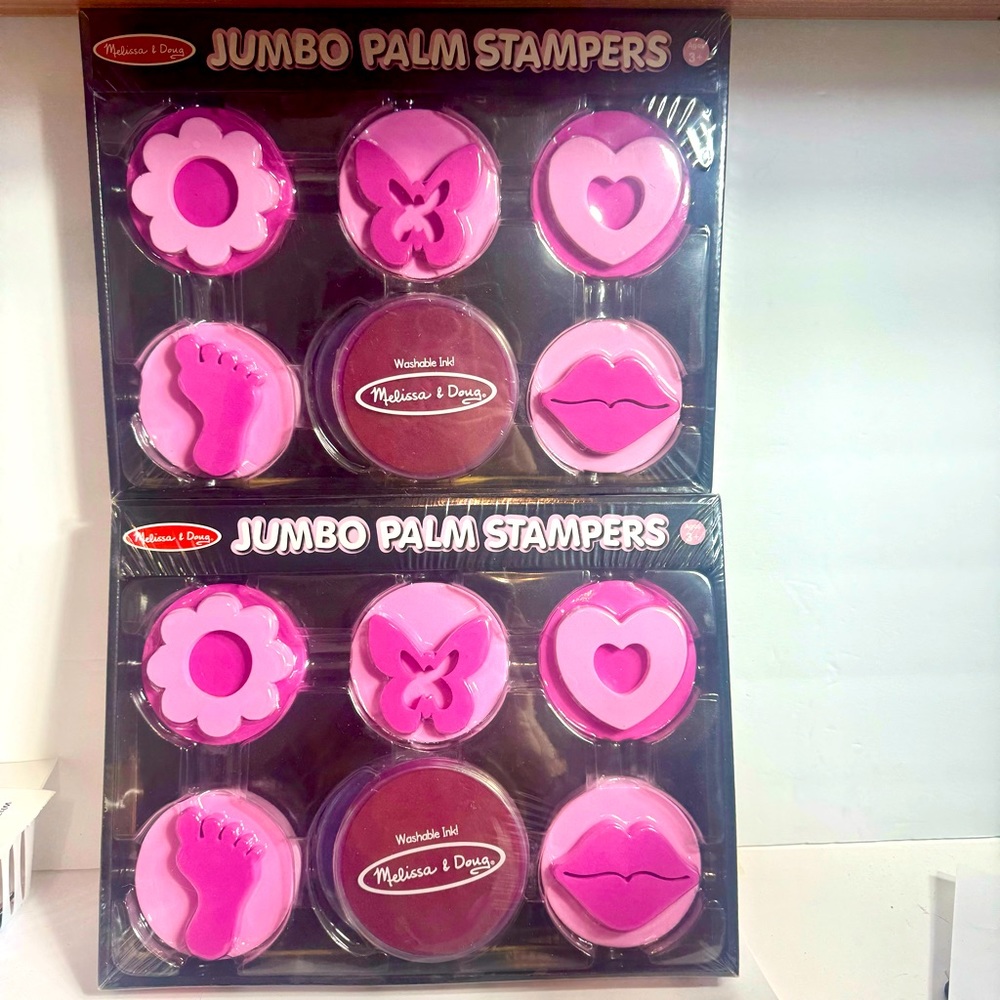 NWT. Two Melissa & Doug Jumbo Palm Stamper kits. collection of jumbo stamps